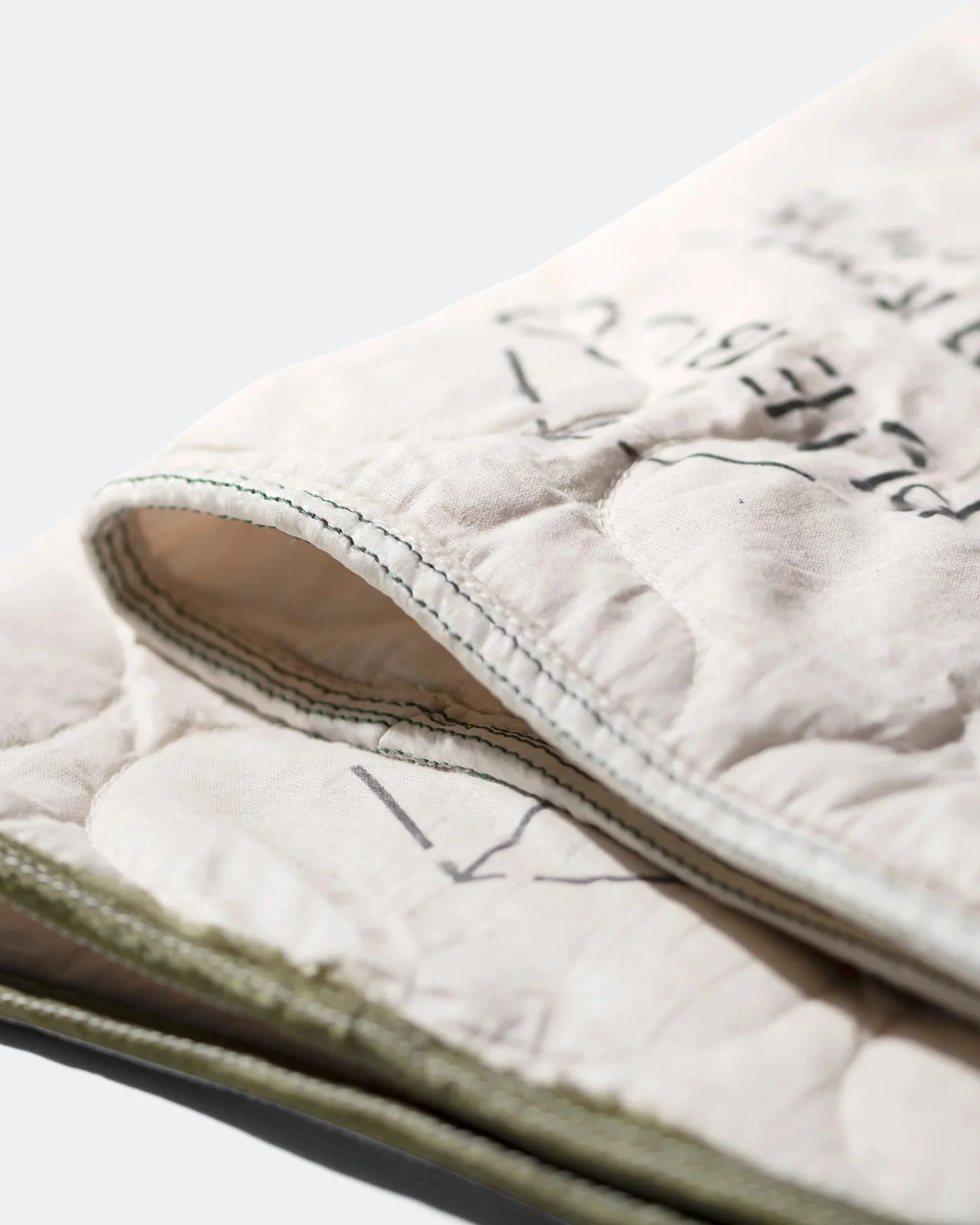 Vintage Parachute Line Quilted Blanket - Olive - Image 3