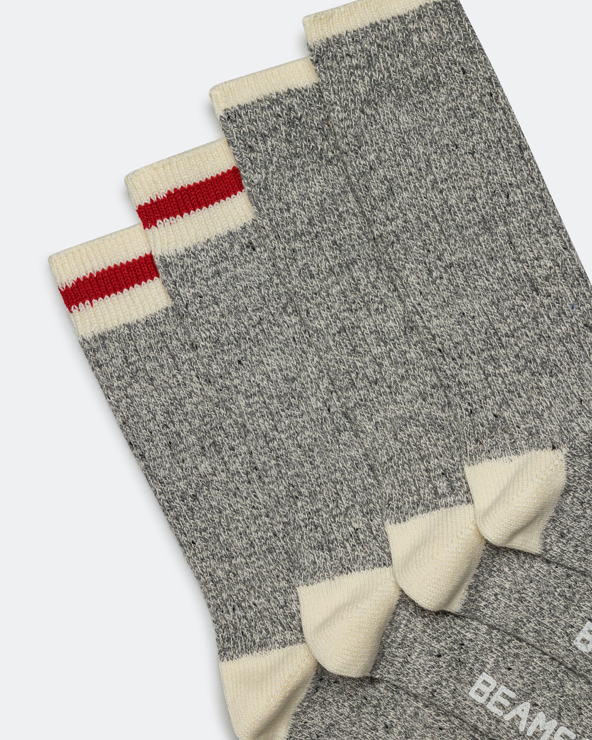 Rag Socks - Grey/Red - Image 3