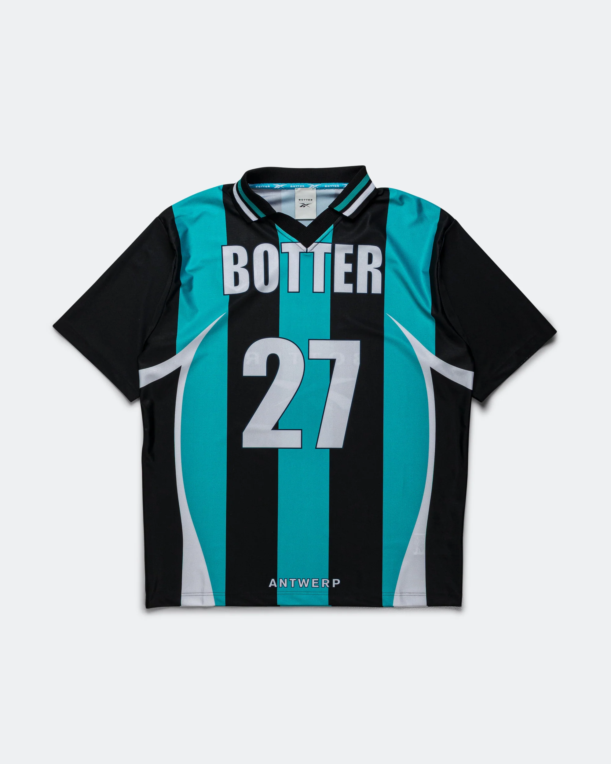 Reverse Soccer Tee x Botter - Striped Navy/Aqua