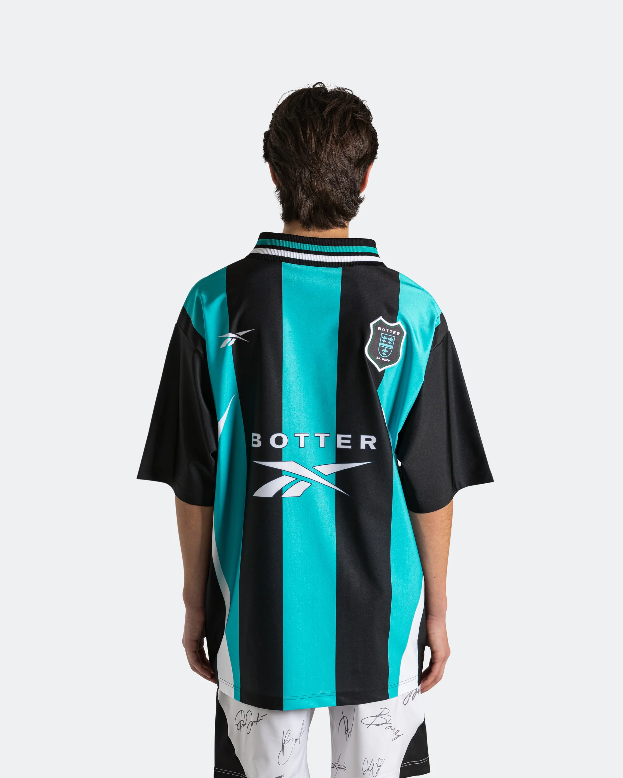 Reverse Soccer Tee x Botter - Striped Navy/Aqua - Image 3