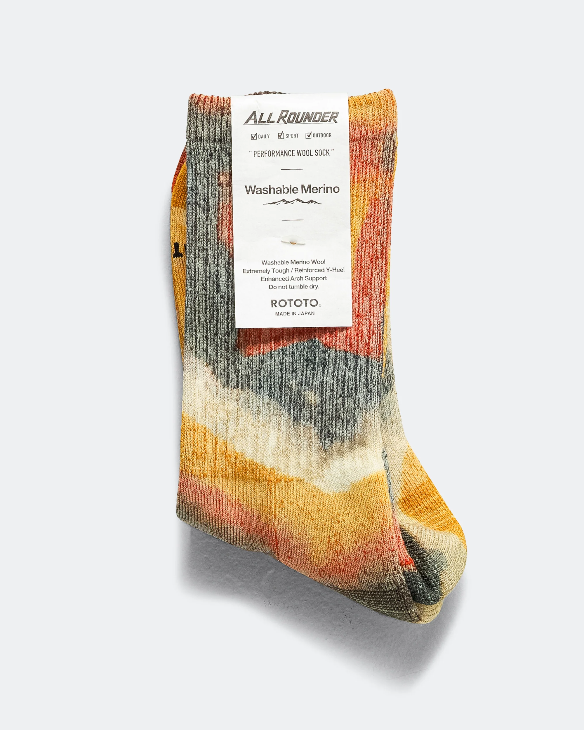 AllRounder Merino Crew Tie Dye - Yellow/Red