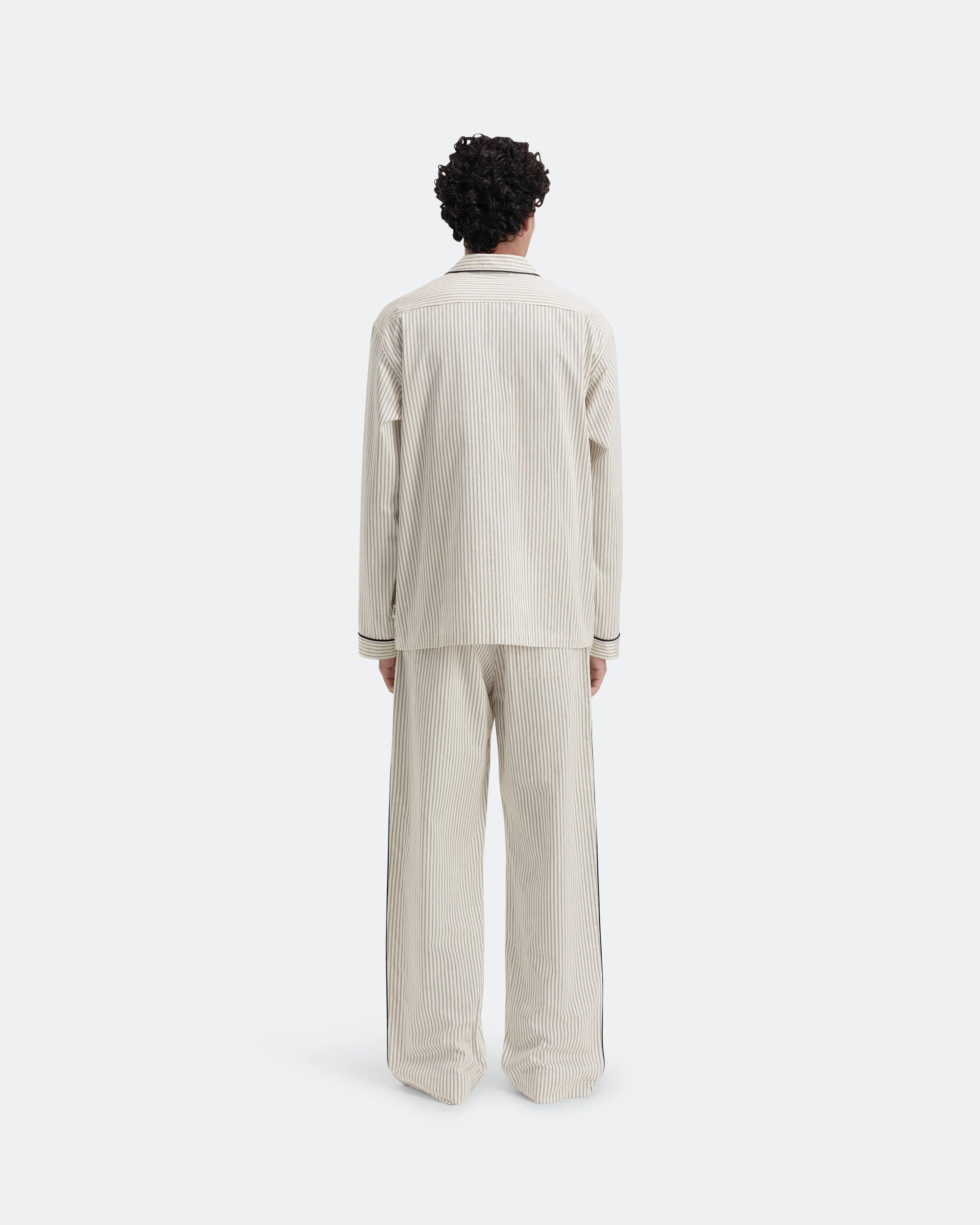 Sateen Pyjama Pant  - Brown Pin Stripes - Image 5