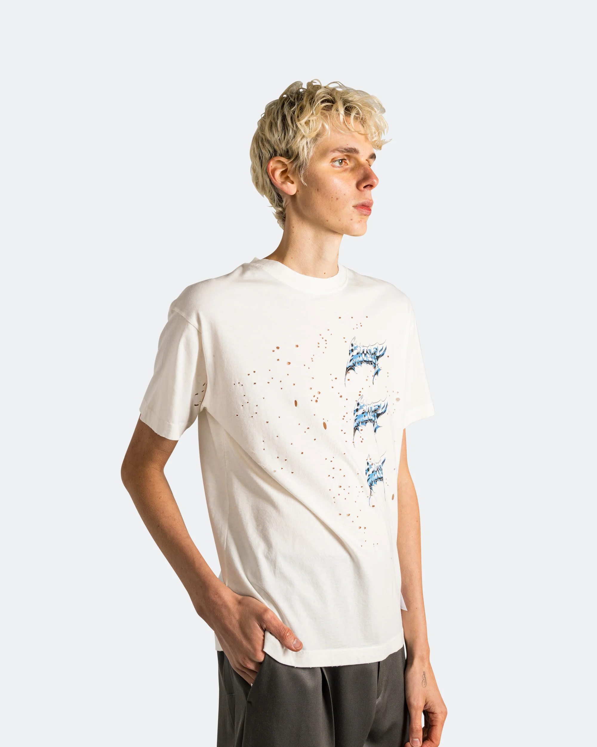 MothTech 'Liquid Metal' T-Shirt - Off White - Image 3