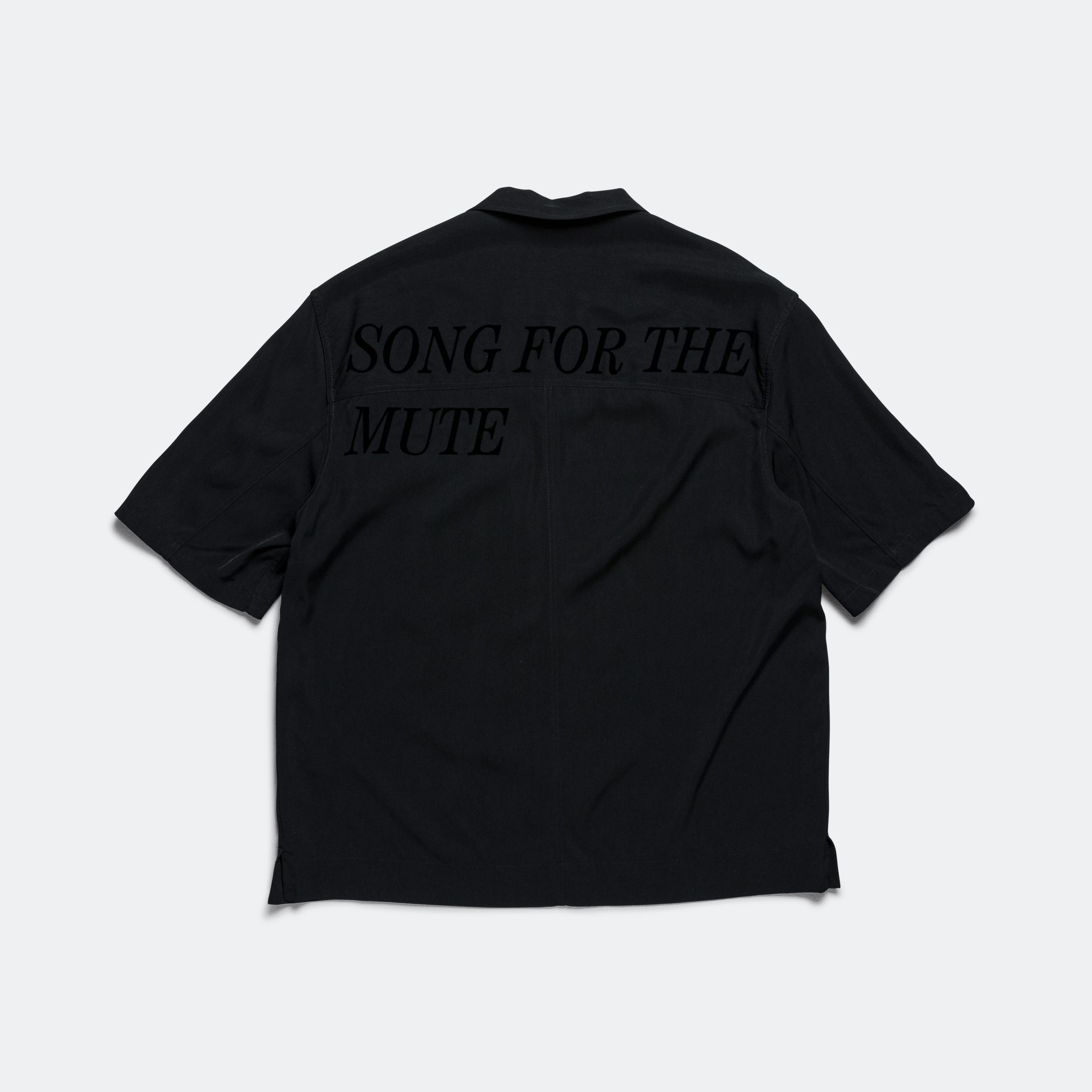 SFTM SS Box Shirt - Black Viscose - Image 2