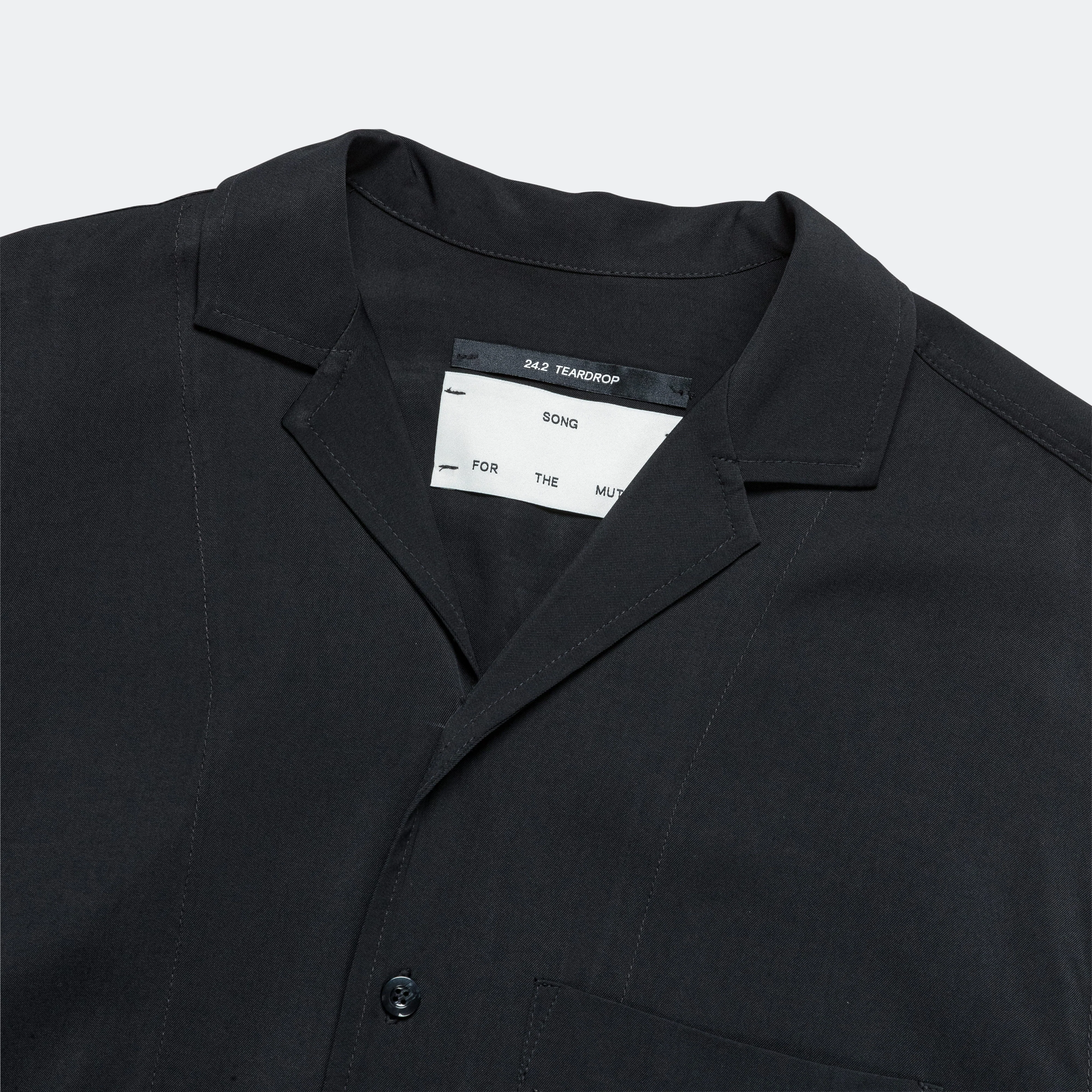 SFTM SS Box Shirt - Black Viscose - Image 3
