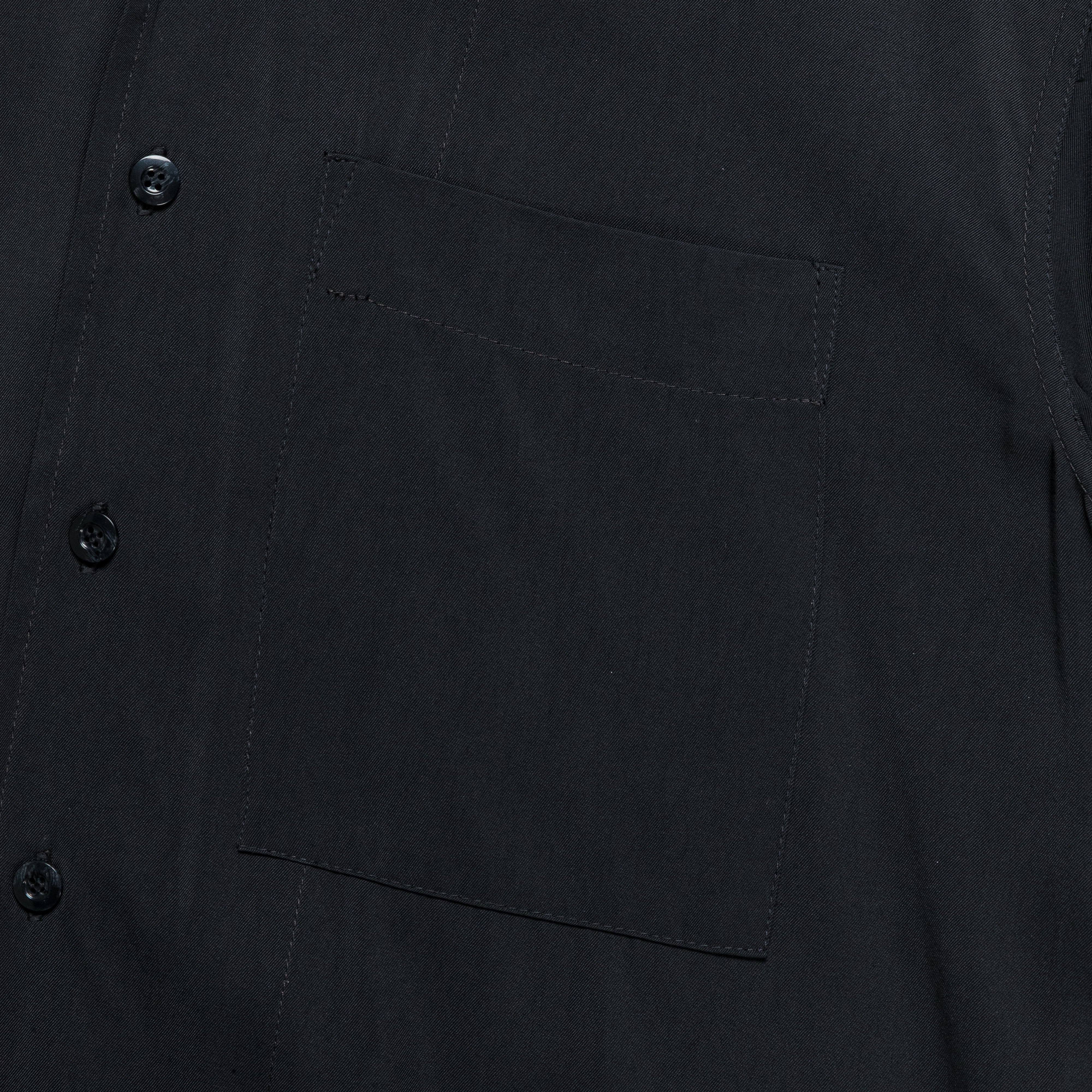 SFTM SS Box Shirt - Black Viscose - Image 4