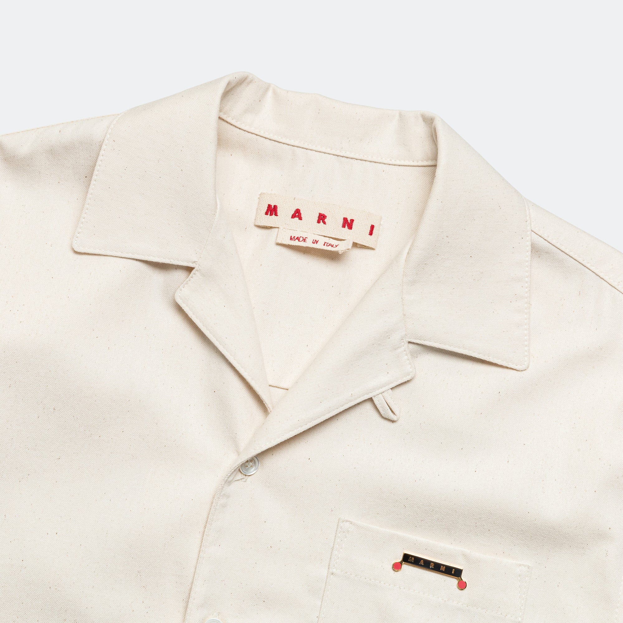 Short Sleeve Cotton Shirt - Bone - Image 2