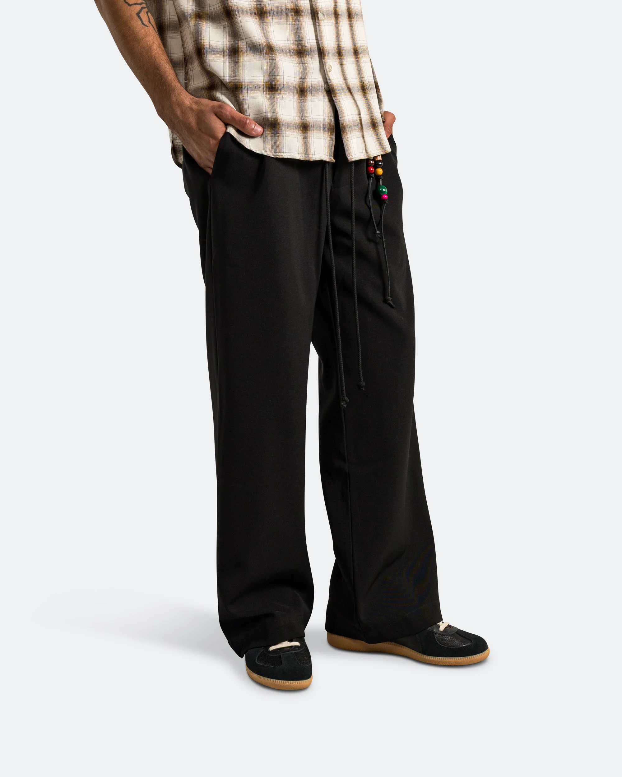 Relaxed Lounge Pant - Black Poly Gab - Image 3