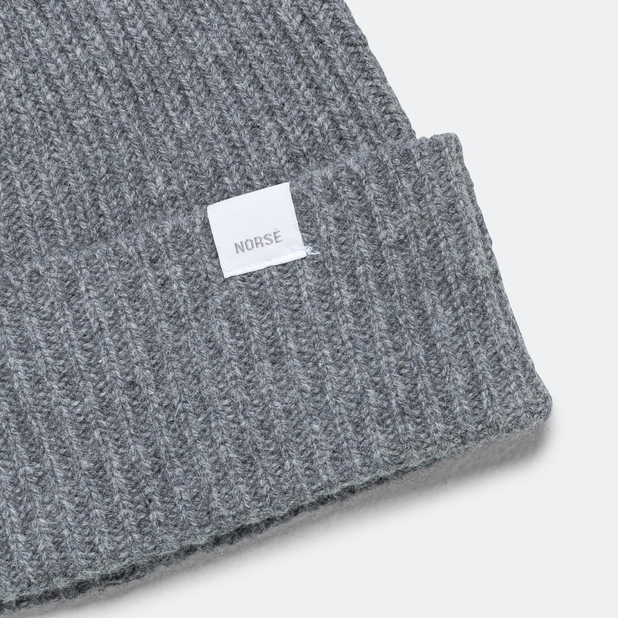Standard Merino Lambswool Beanie - Grey Melange - Image 2