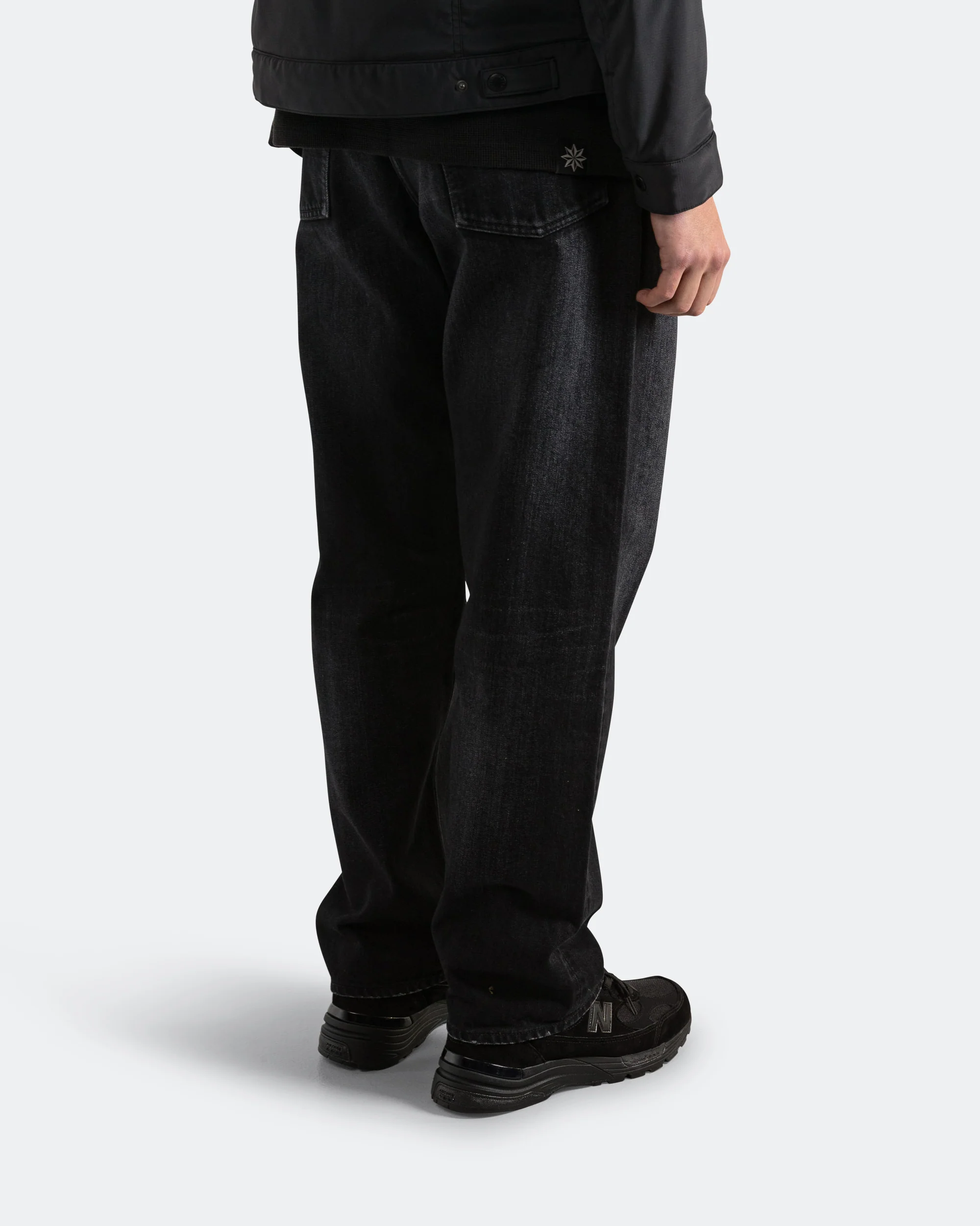 Station Pant - Suvin Cotton Denim Washed Black - Image 3