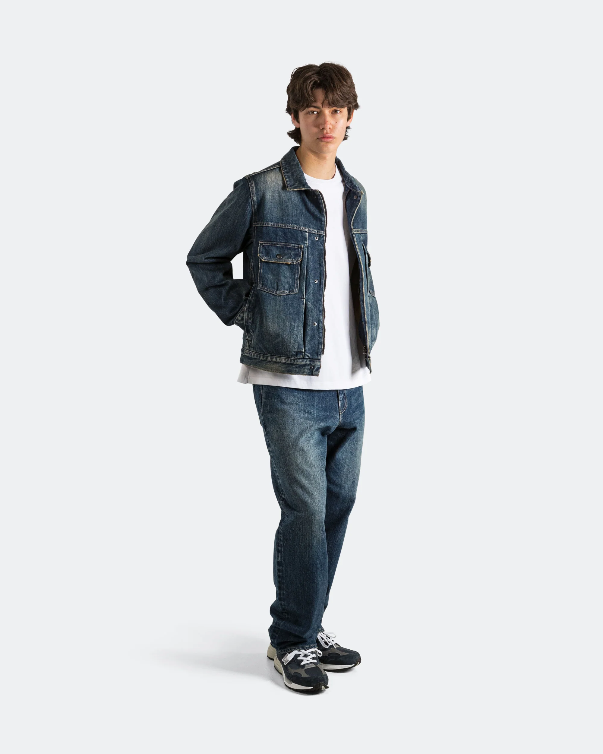 Station Pant - Suvin Cotton Denim Washed Navy - Image 5