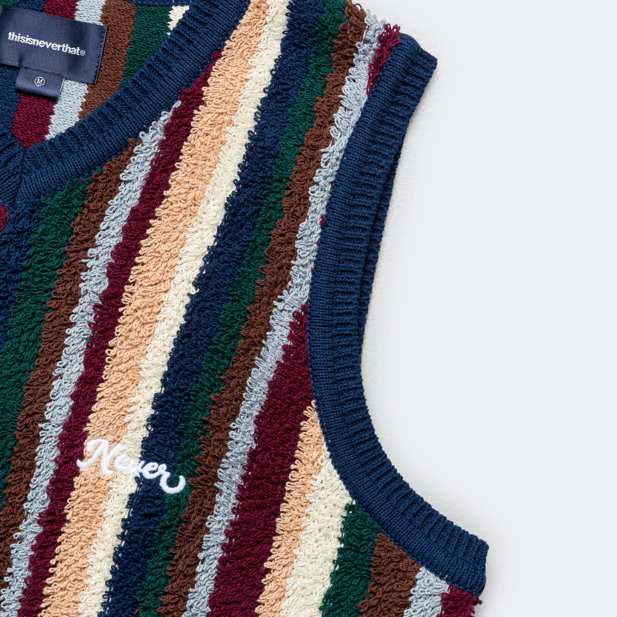 Striped Knit Vest - Navy - Image 3