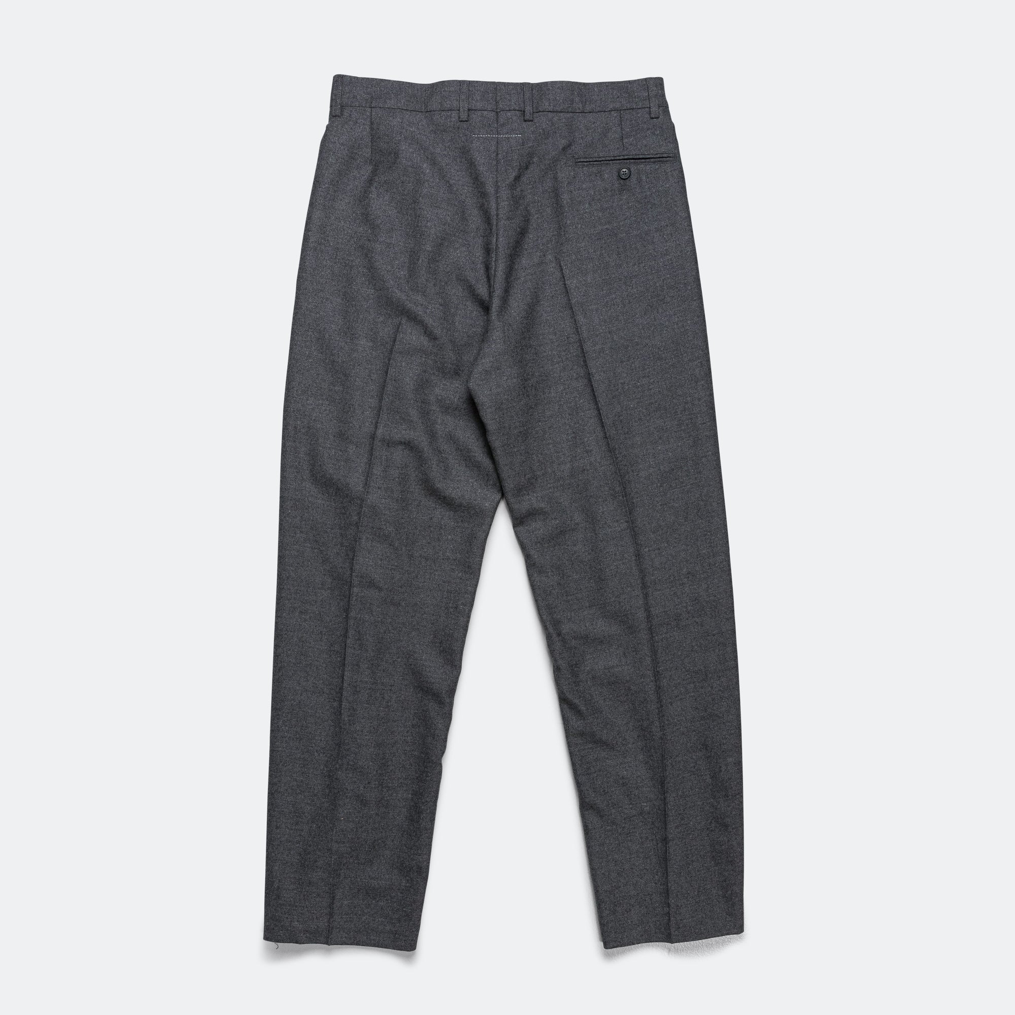 Tailored Wool Trousers - Dark Grey Melange - Image 2