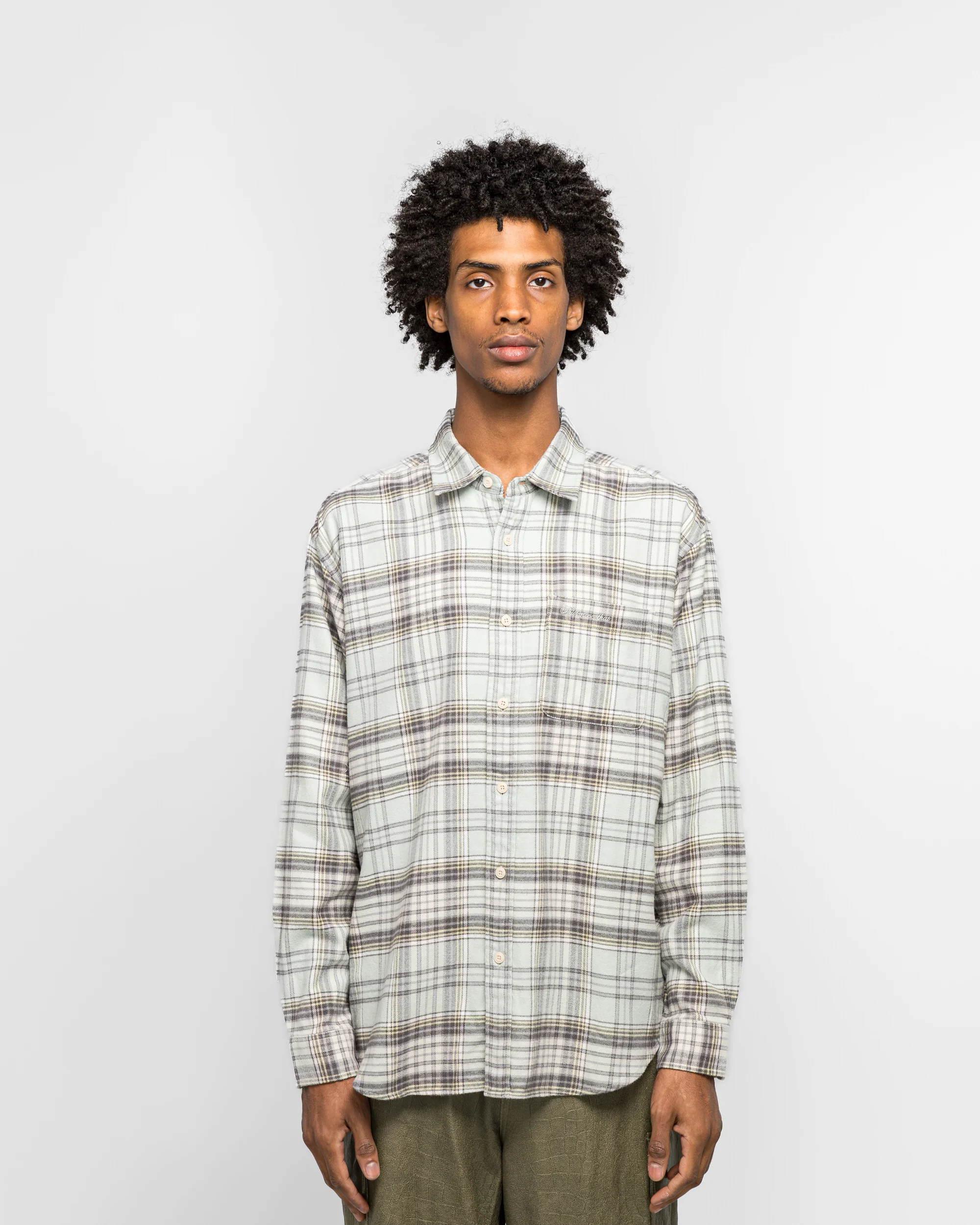 Flannel Check Shirt - Sage - Image 2