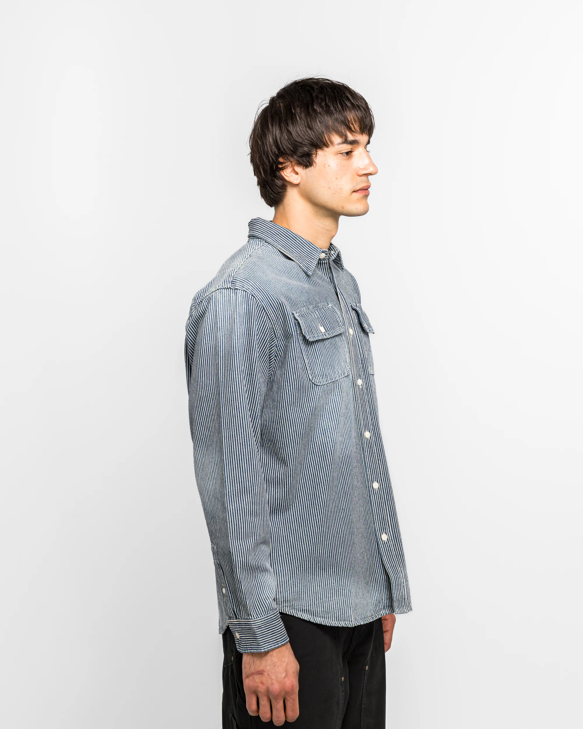 Hickory Denim Shirt - Indigo - Image 3