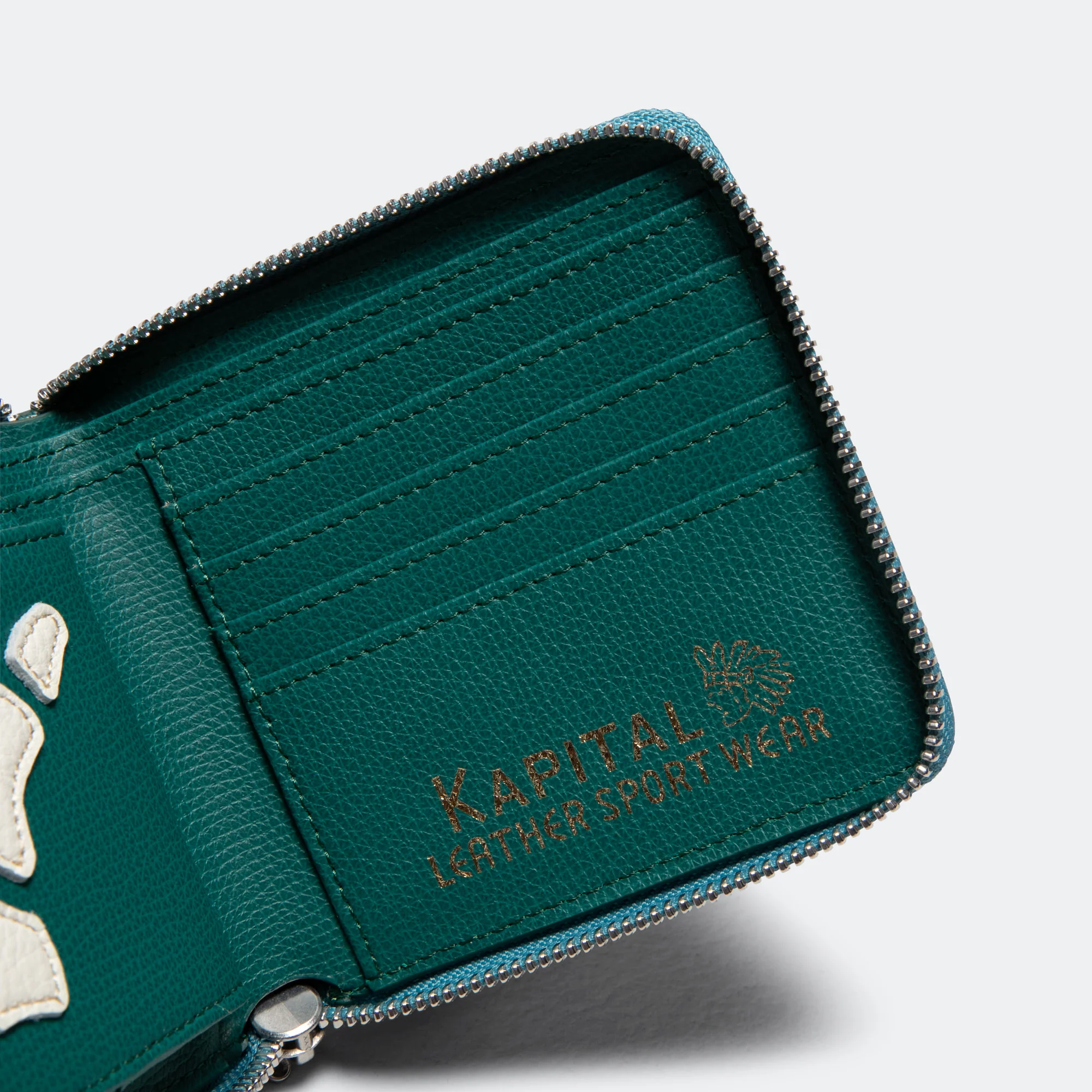THUMB-UP BONE BAND ZIP Wallet - Peacock Green - Image 4