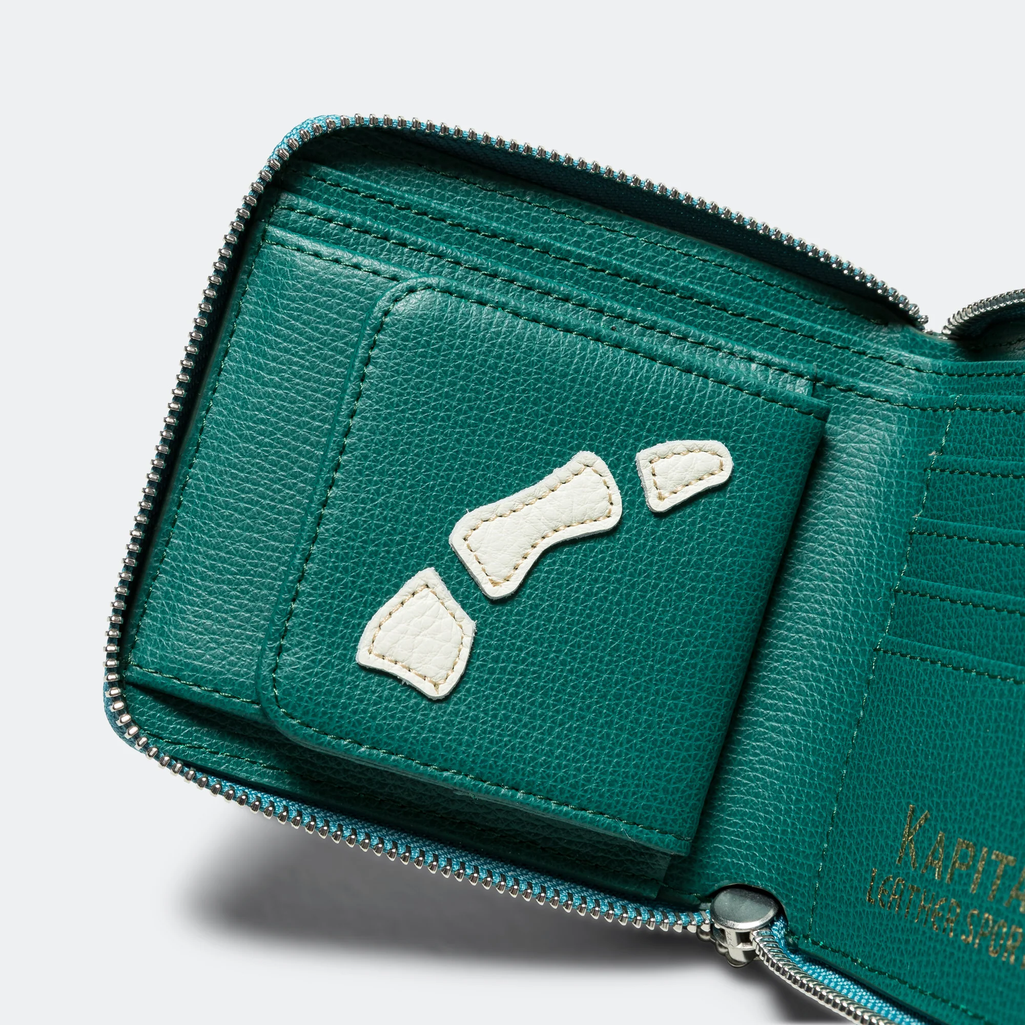 THUMB-UP BONE BAND ZIP Wallet - Peacock Green - Image 5