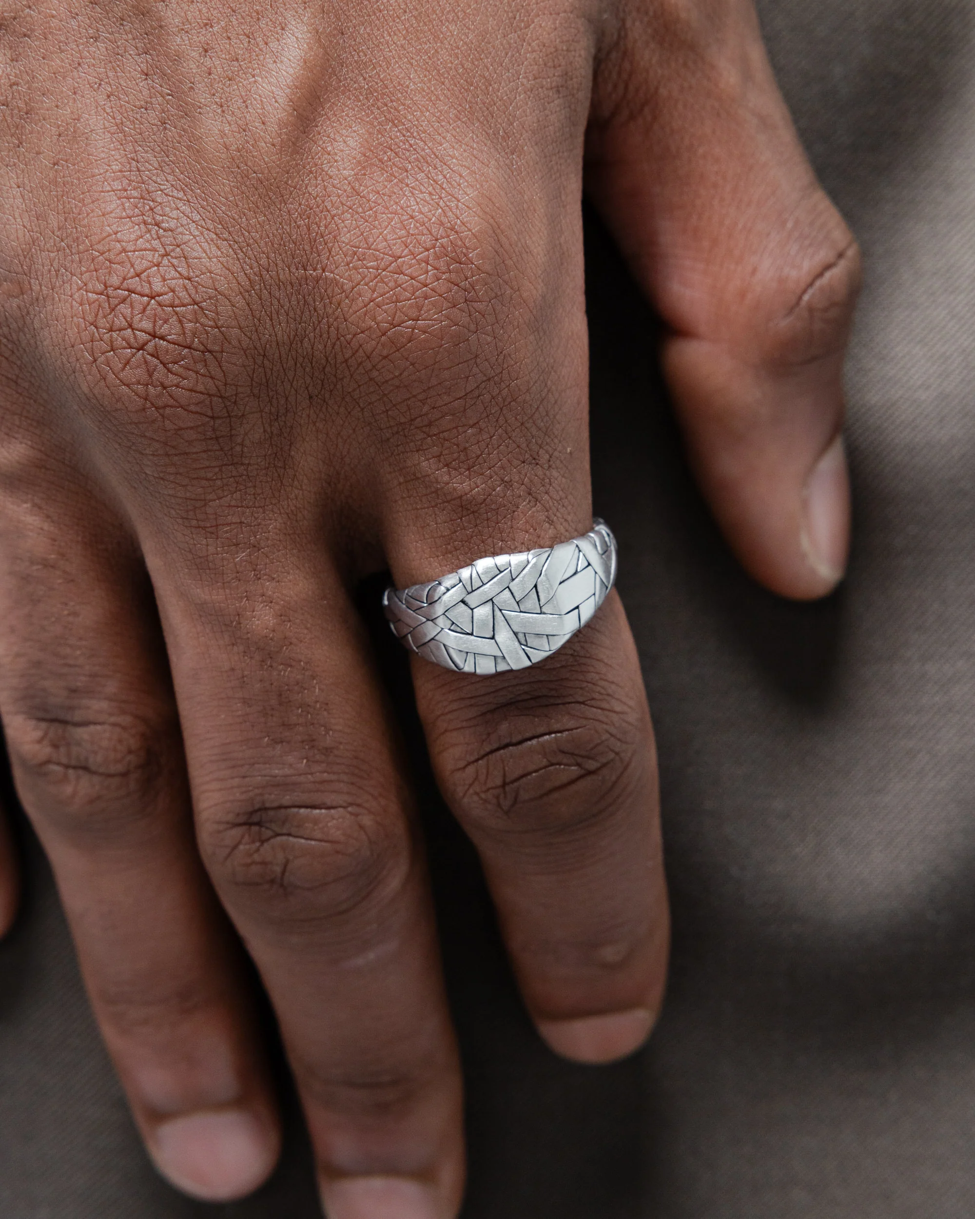 Quilt Ring Small - 925 Silver - Image 2