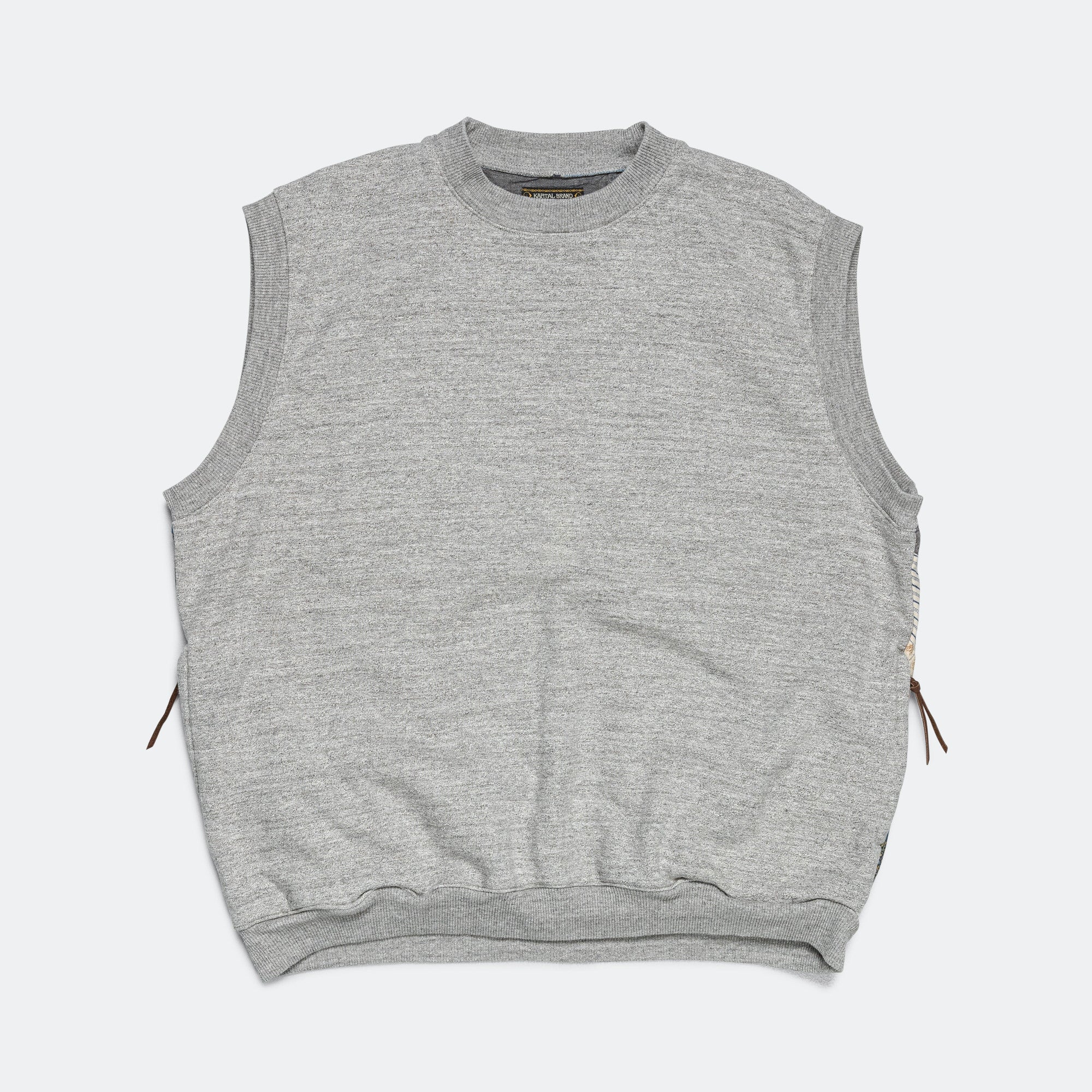 TOP SWT Knit x YABANE Quilt 2 TONES BIG Vest - Grey/IDG
