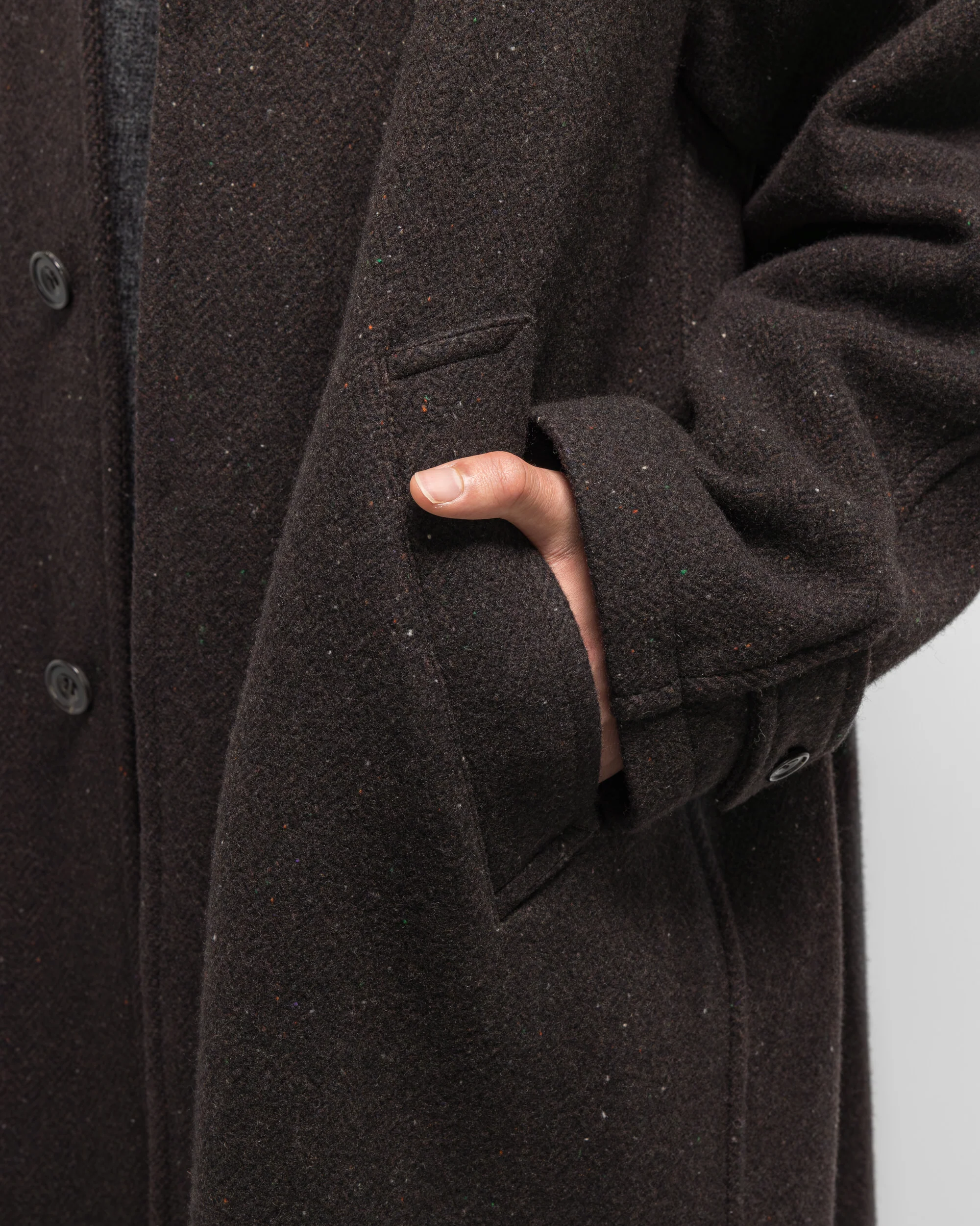 Balmacaan Coat - Brown Nep Tweed - Image 5