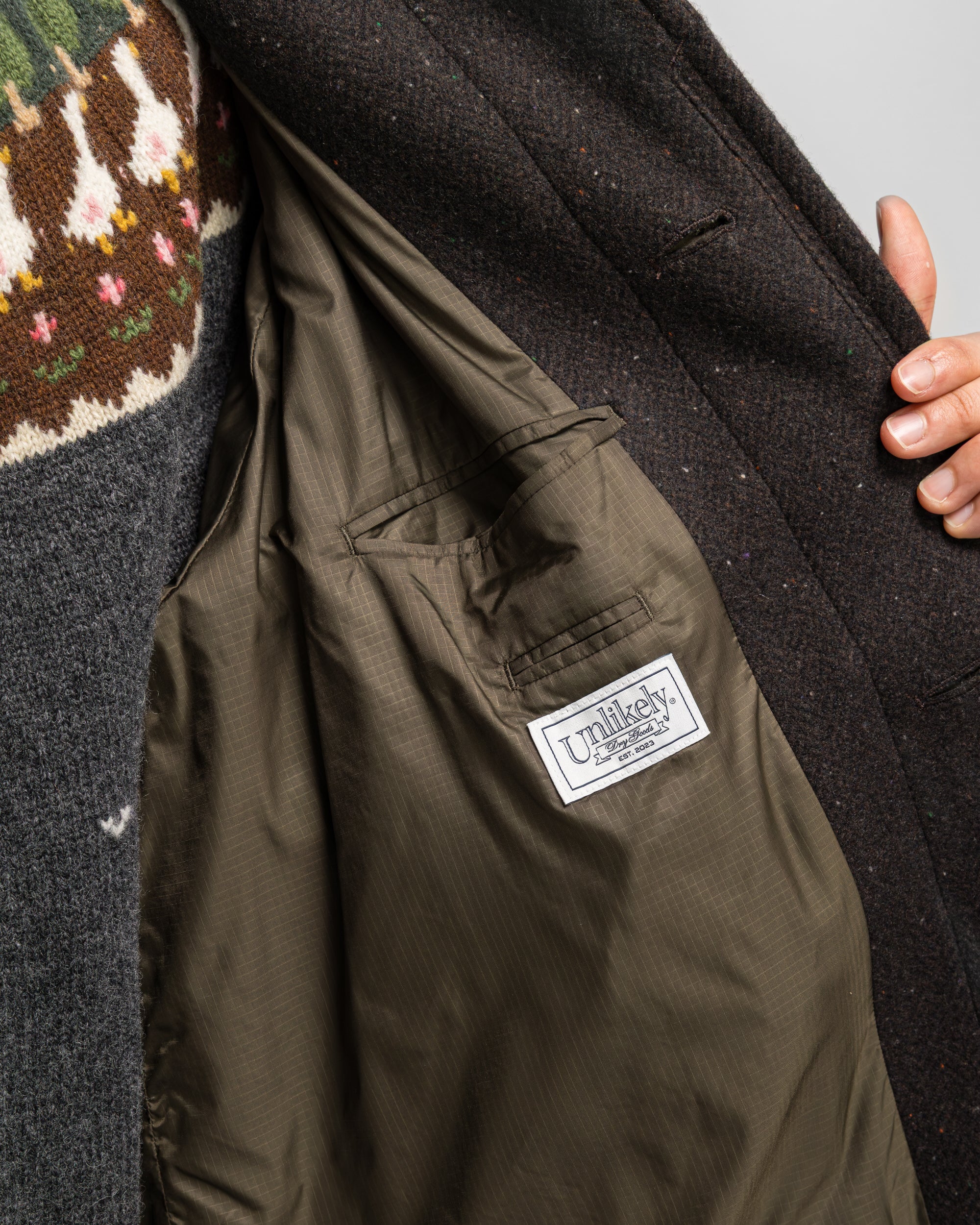 Balmacaan Coat - Brown Nep Tweed - Image 7