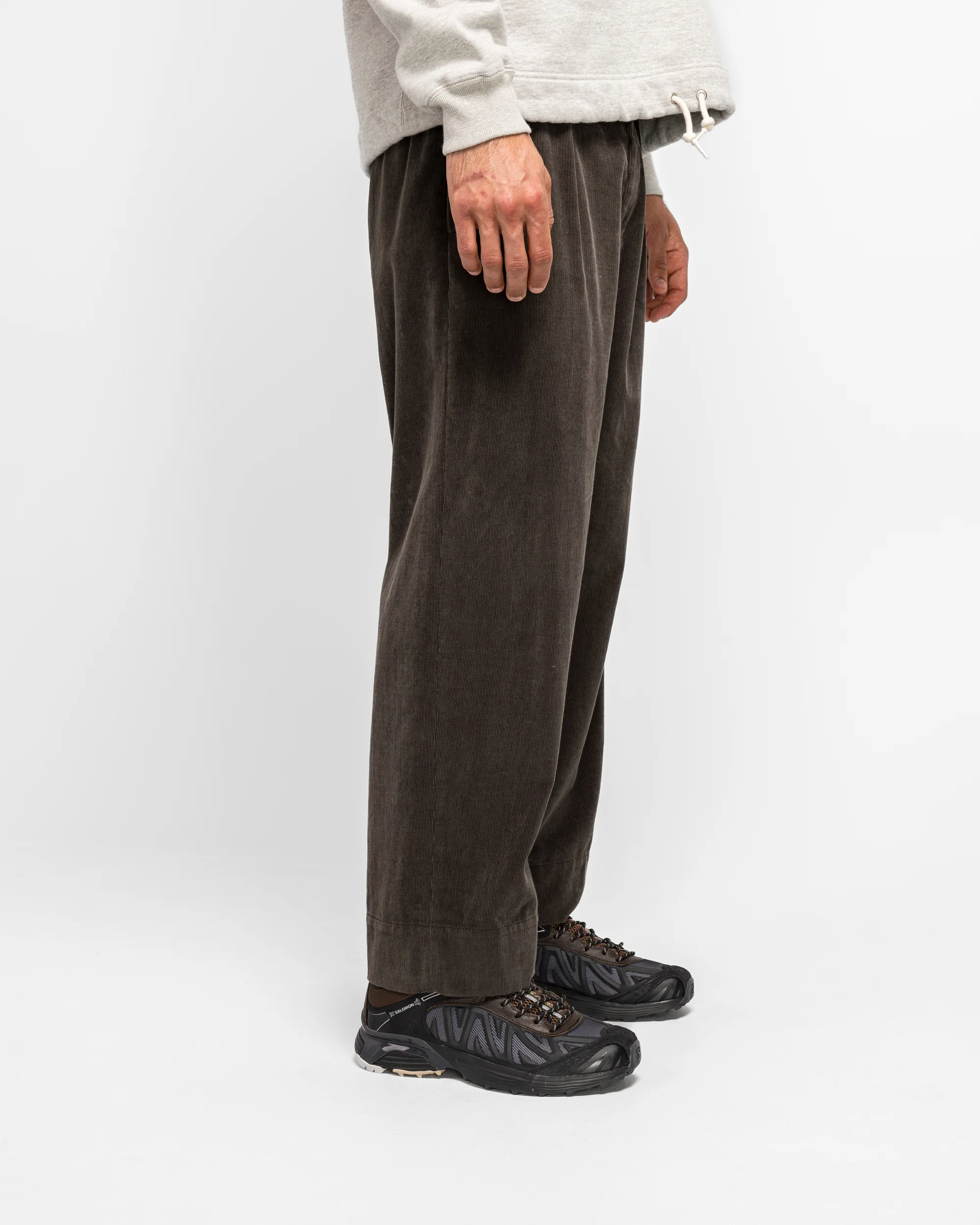 Corduroy 2P Trousers - Charcoal Grey - Image 3