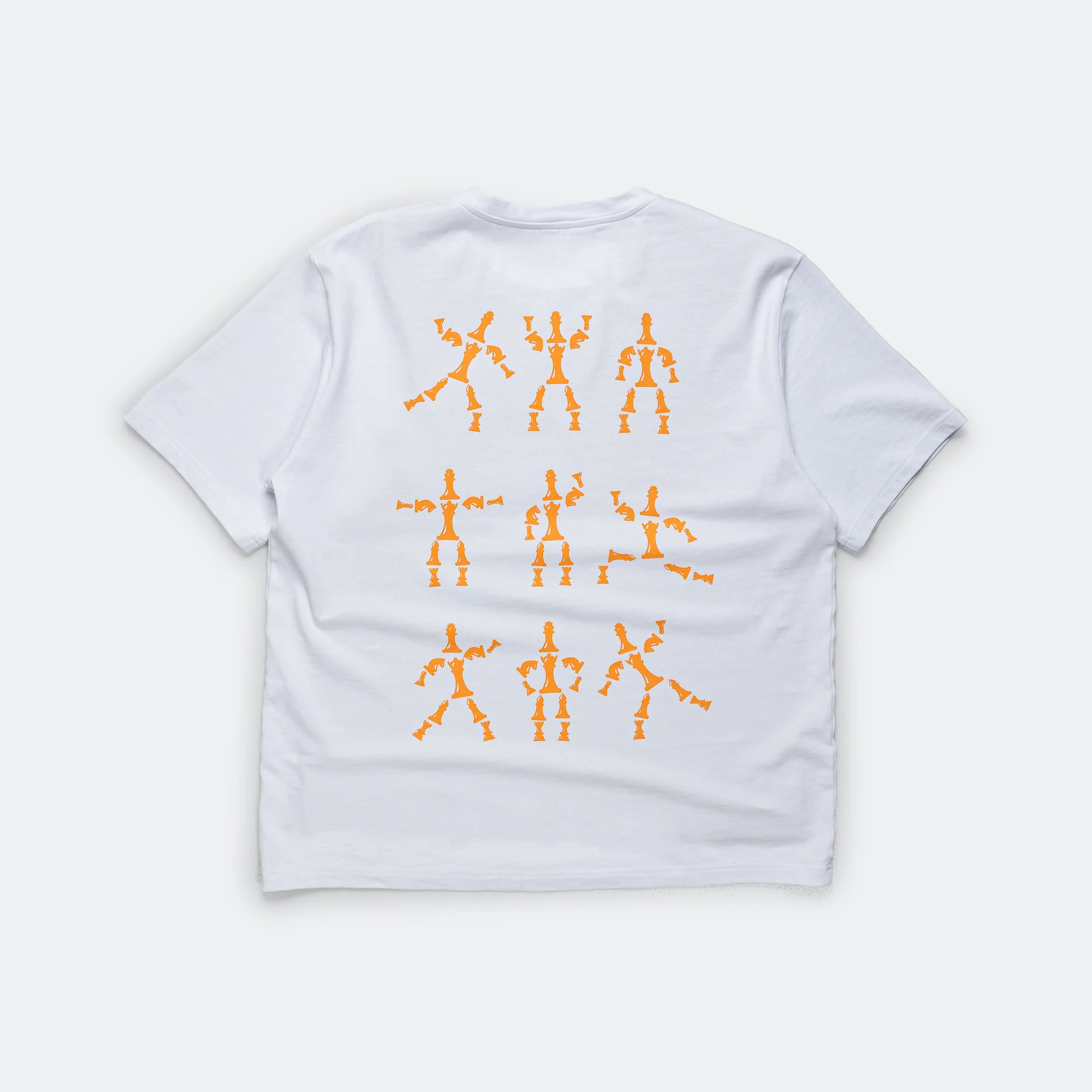 UP THERE X ATAB Lab 'Chess Man' Tee - White/Tangelo