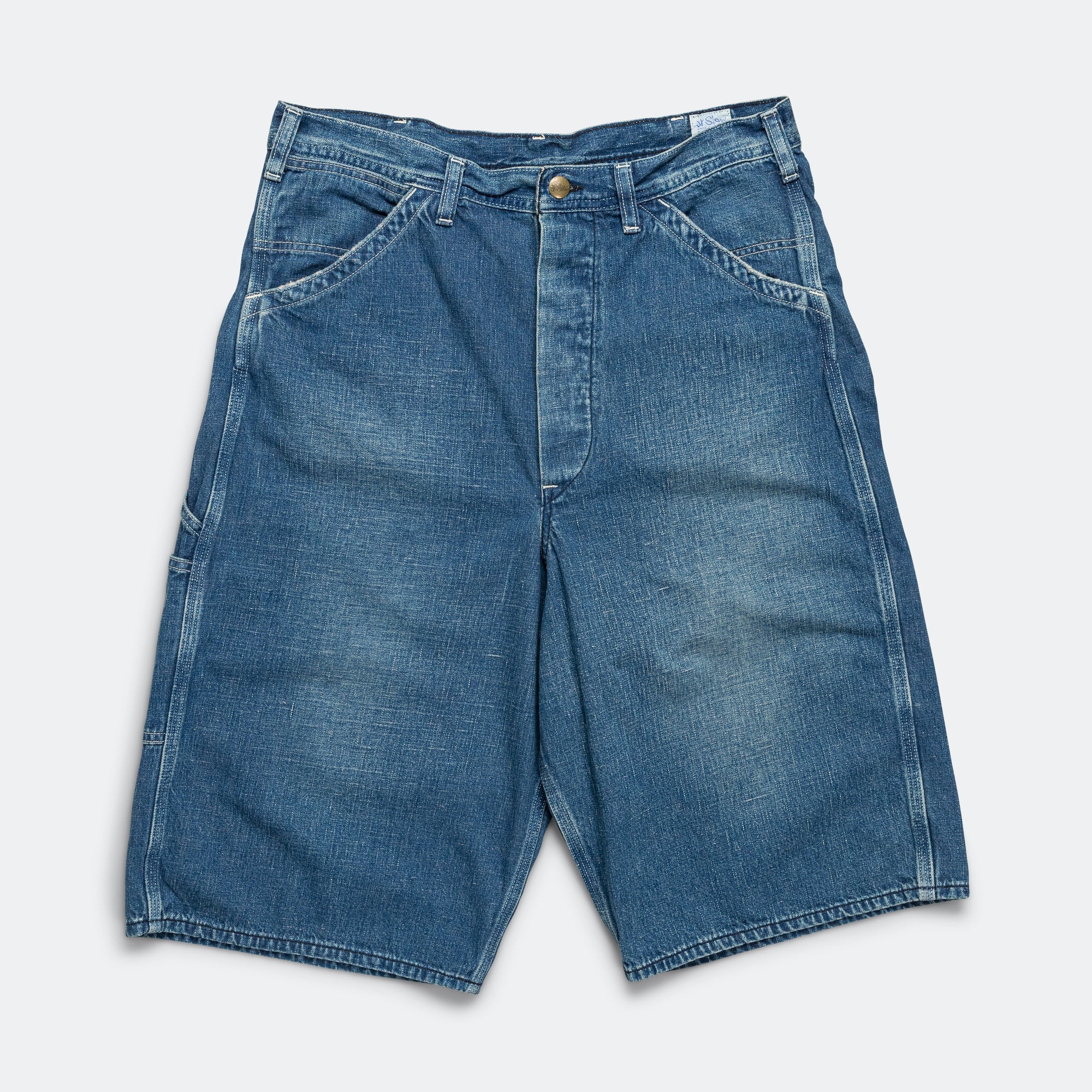 Wide Fit 40's Painter Shorts - Denim Used