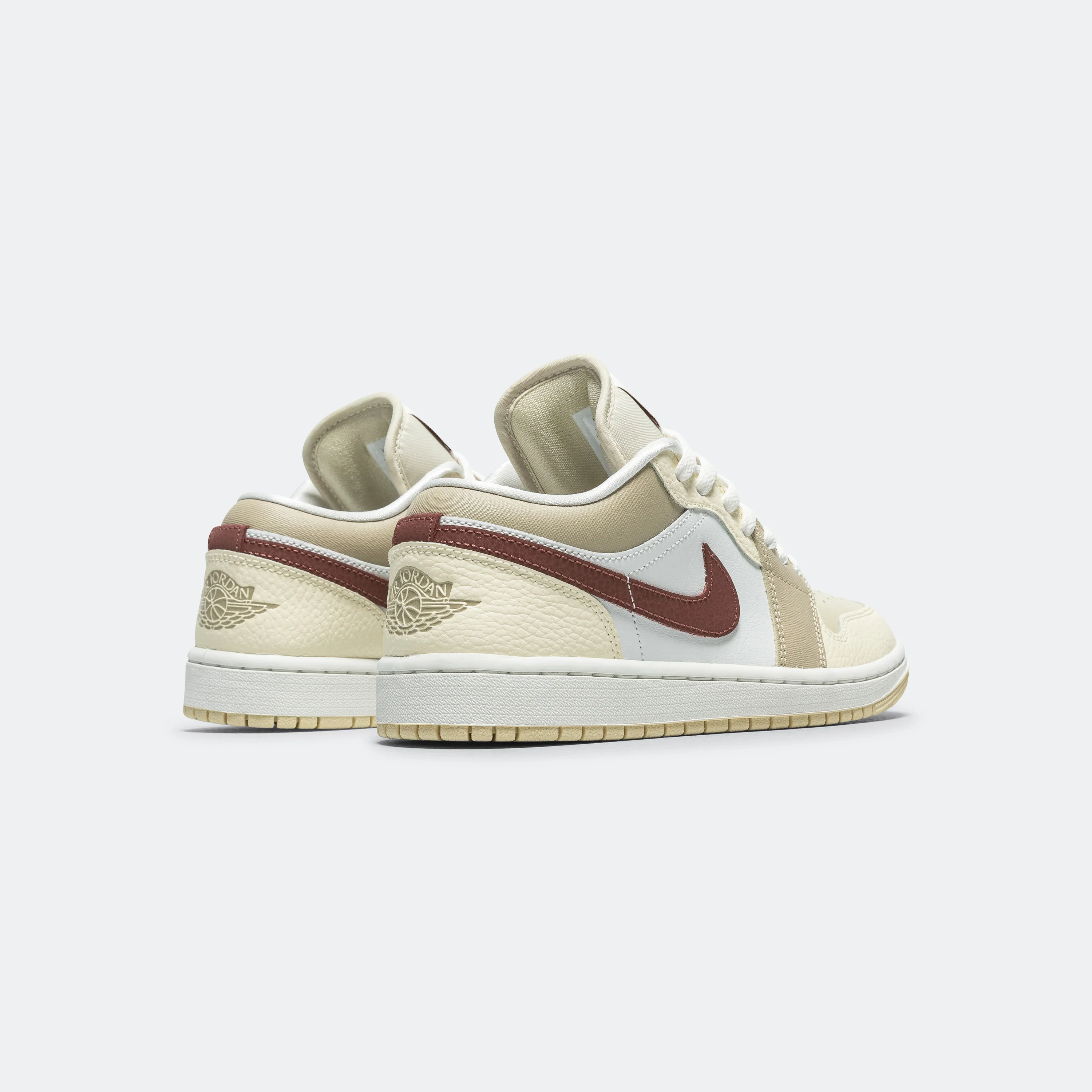 Womens Air Jordan 1 Retro Low - Summit White/Red Sepia-Desert Khaki - Image 3