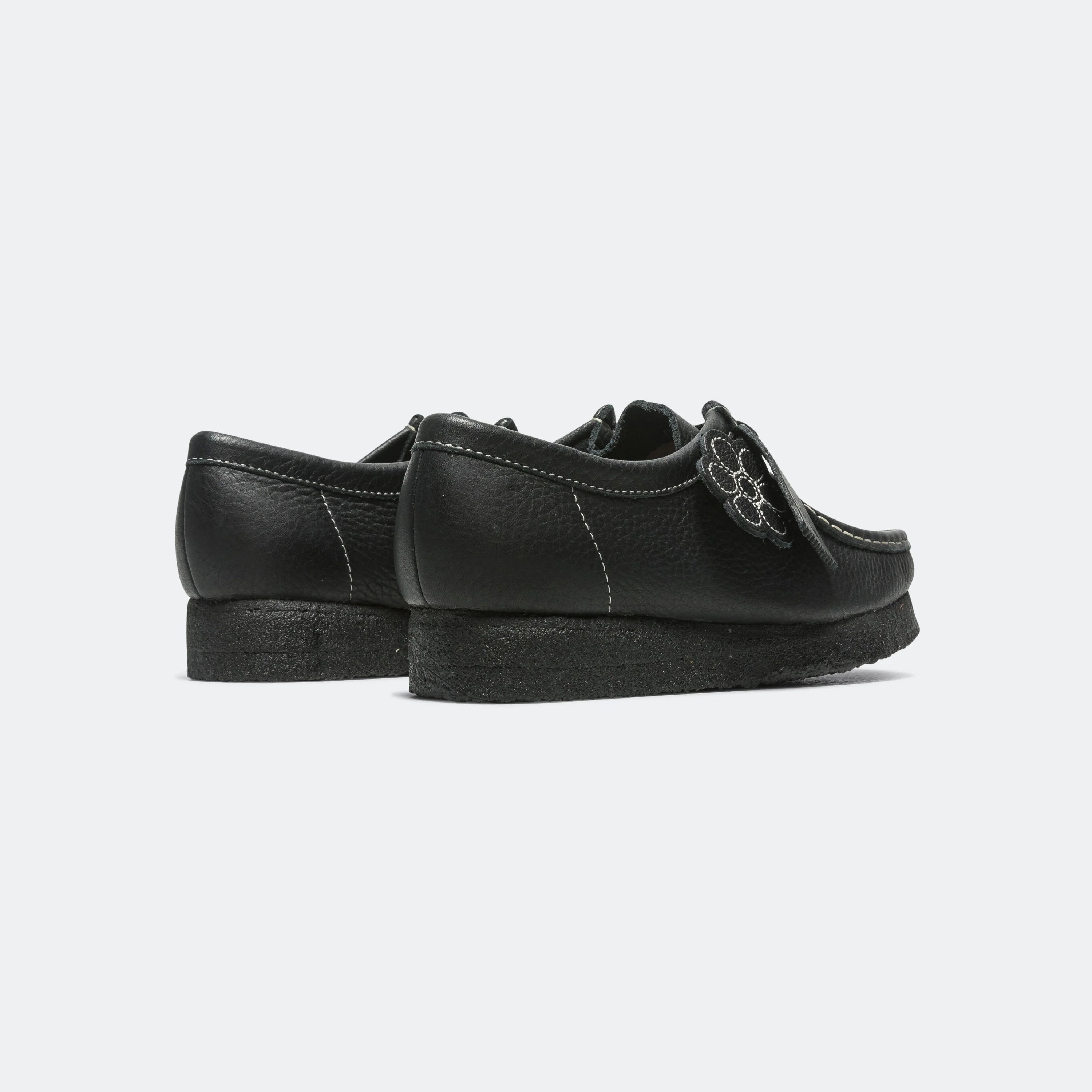 Womens Wallabee - Black Tumbled Leather - Image 3