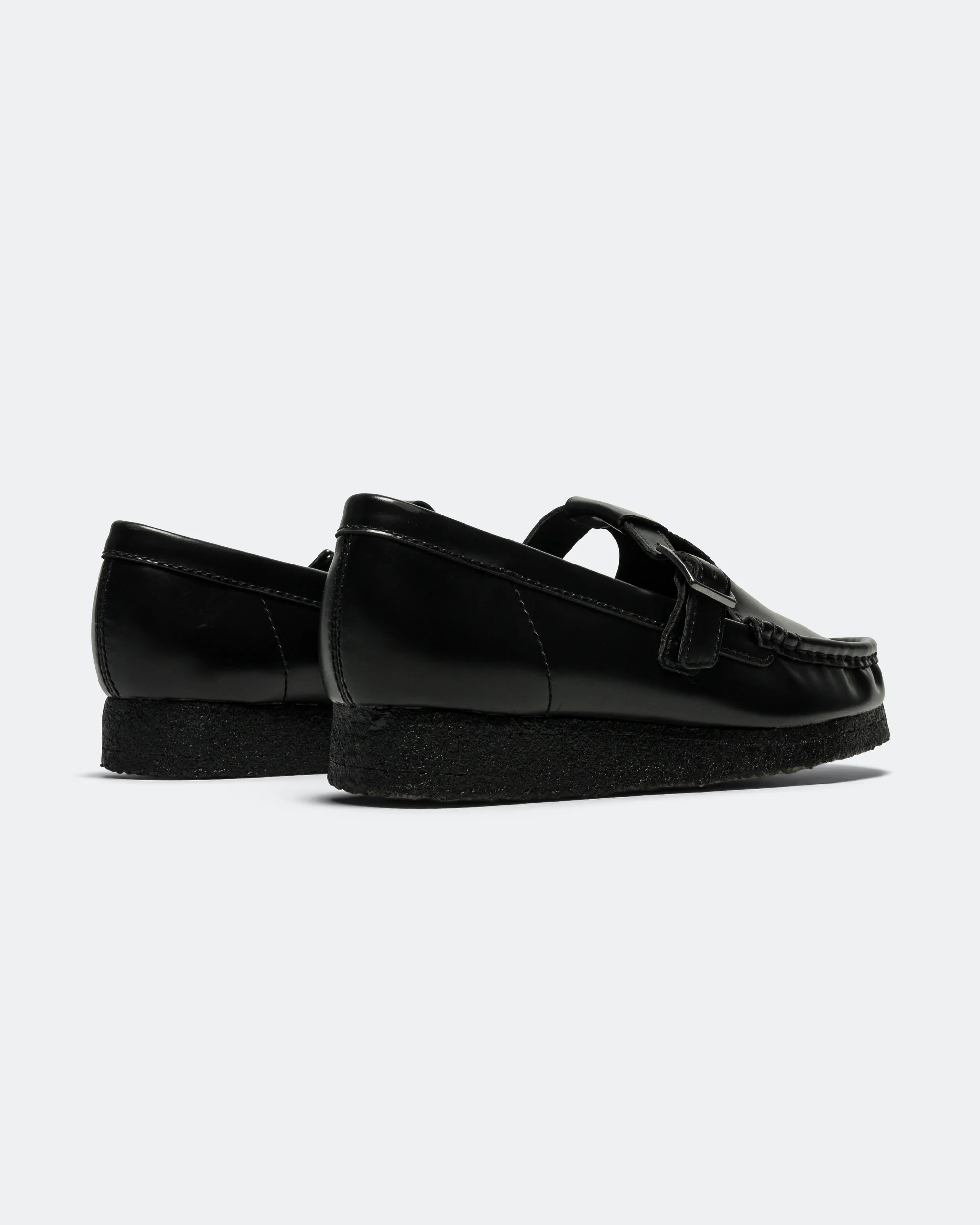 Womens Wallabee T Bar - Black Leather - Image 3