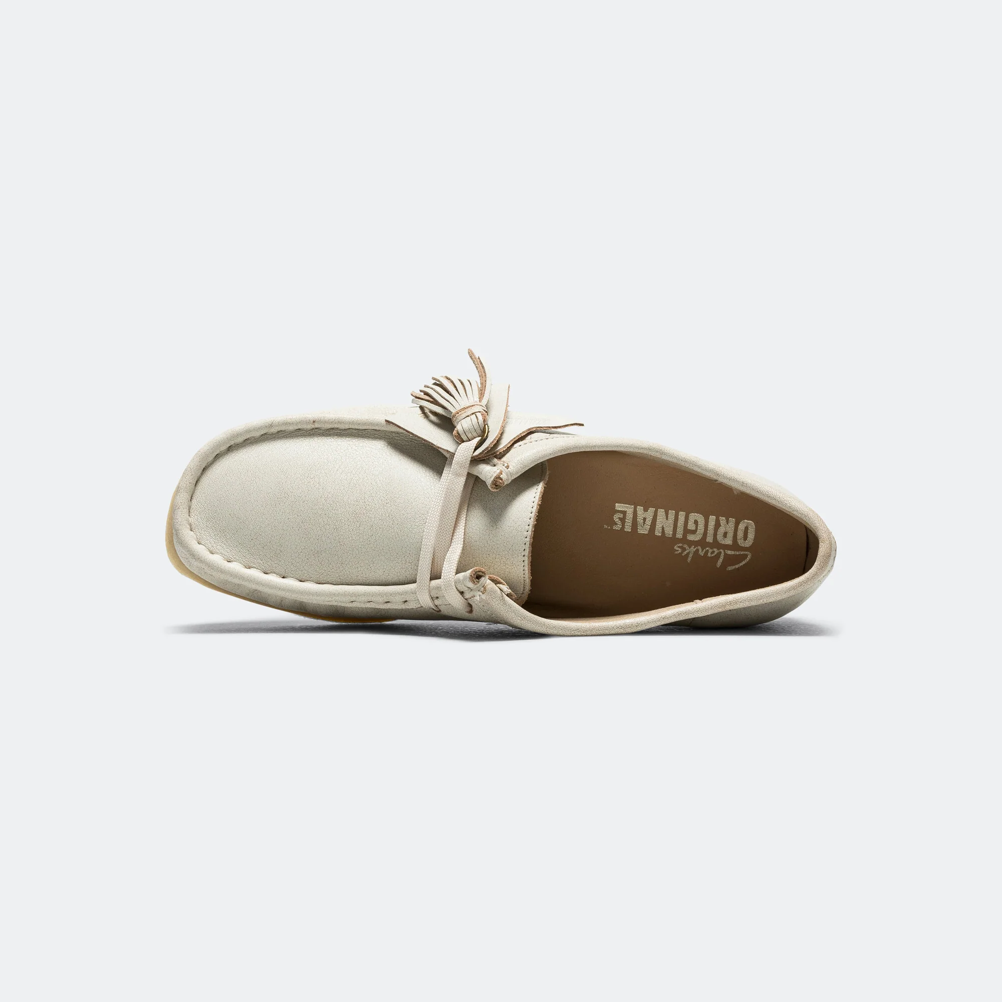 Womens Wallabee - White Leather - Image 4