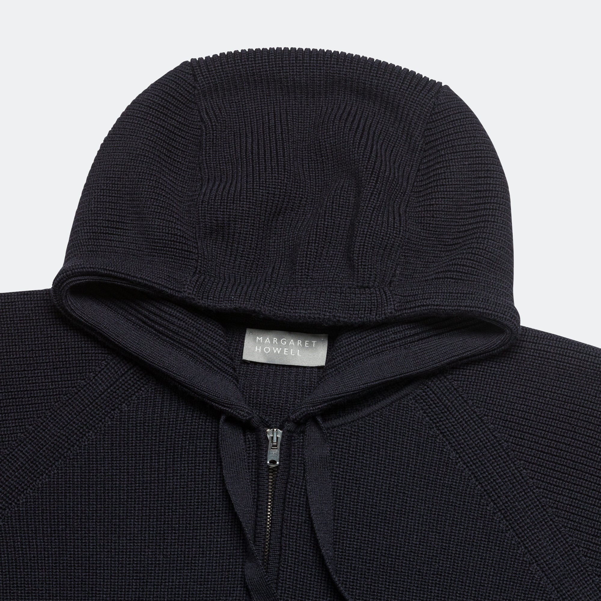 Zip Through Hoodie - Extrafine Merino Wool Ink - Image 2