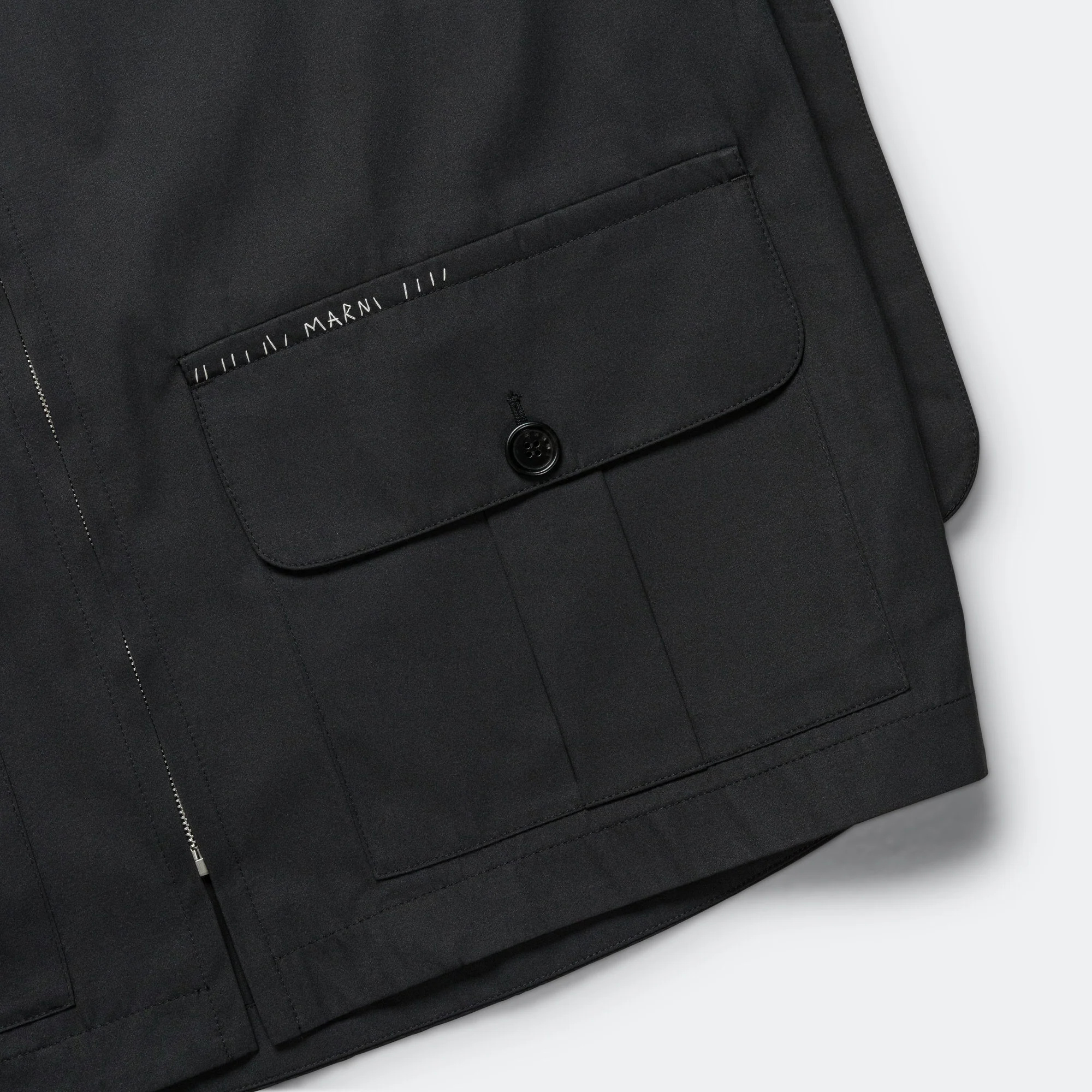 Zip Up Work Jacket - Black - Image 3